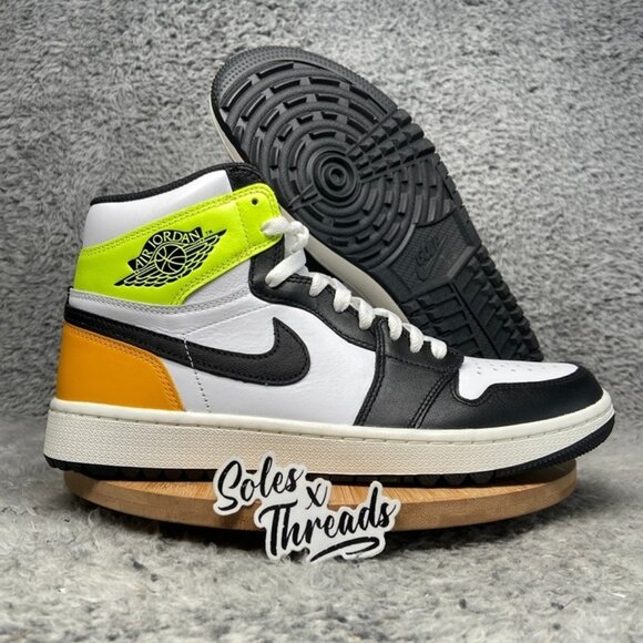 Air Jordan 1 Retro High Golf Shoes Size 10 Men White Black Volt Gold DQ0660-105 main image 7